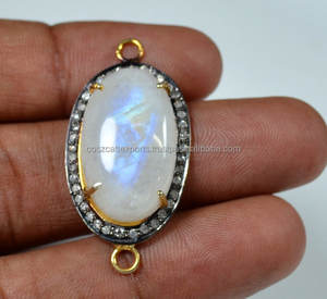 Vente en gros de bijoux en argent 925, pierres précieuses en pierre de lune arc-en-ciel, connecteurs, composants en diamant, composants en or, Coszcalt Exports, fabriqué en Inde - Product Image 3