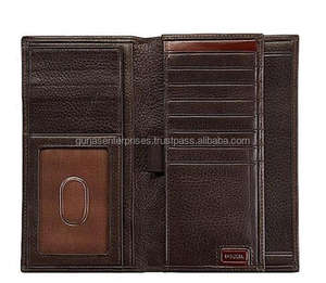 Portefeuille pour homme en cuir véritable de luxe, fait main, classique, avec logo personnalisé - Product Image 1