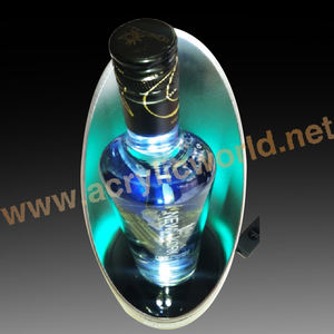 charging led <b>lights</b> bar acrylic champagne wine single bottle holder display <b>stand</b> wine display counter - Product Image 2
