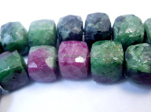 Perles de boîte de cube à facettes zoisite rubis naturel pierres précieuses de haute qualité perles de pierre gemme en gros - Product Image 3
