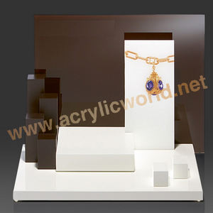 Expositor acrílico de joyería blanca, soporte de exhibición de joyería acrílica - Product Image 3