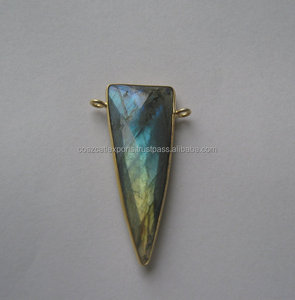 28x12mm labradorita punta de flecha Briolette perla estilo religioso colgante fino 925 bisel de plata esterlina encantadores colgantes" - Product Image 2