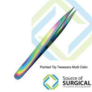 Pince à épiler professionnelle en acier inoxydable à pointe oblique pour l'épilation chirurgicale précise des sourcils - Product Image 2