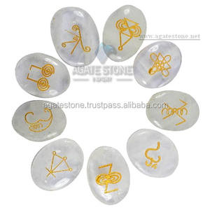 Pierre de lune blanche sacrée de qualité supérieure naturelle, élément de Reiki Karuna, ensemble ovale poli, pierre de guérison, pierre d'amour pour la décoration spirituelle, cadeau - Product Image 1