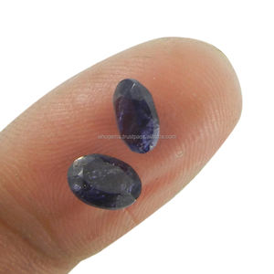 พลอยไอโอไลต์สีม่วงธรรมชาติคุณภาพ AA งานแฮนด์เมด รูปทรงวงรีขนาด 5x7 มม. น้ำหนัก 0.7 กะรัต สำหรับทำเครื่องประดับพลอย - Product Image 3