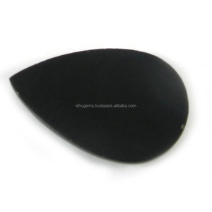 ¡Personalizado! 6,53 gms Natural negro jet stone cabujón pera 24X34mm, Gema para joyería IG0505 - Product Image 2