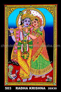 ผ้าแขวนผนังลายบาติกอินเดีย ลายเทพธิดา ลายปักเลื่อม ลายพระพิฆเนศ ลายพระซาตยา ซาตยานารายัน คามาคชี เดวี - Product Image 3