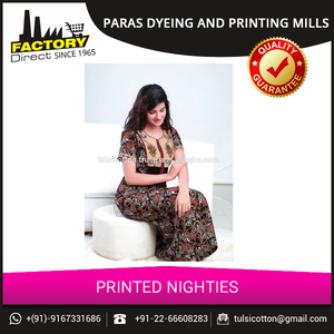 Buena calidad de algodón indio, impreso vestido de noche para las mujeres - Product Image 2