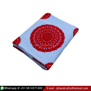 Funda de edredón bordada a mano, 100% algodón, Color blanco, rojo de lujo - Product Image 3