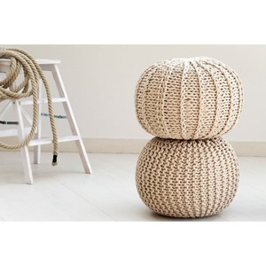 Pouf moderne de luxe en coton pour salon et salle de bain directement du fabricant pour meubles de maison et linge de lit - Product Image 1