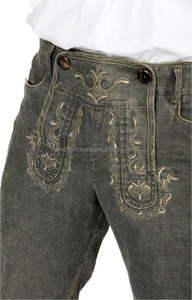 Pantalones cortos de mezclilla para hombre, pantalones cortos de mezclilla de pierna recta con bolsillos de diseñador de ajuste regular (pantalón de estilo Trachten) - Product Image 2