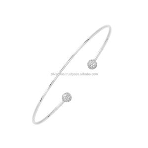 Última colección 14K oro sólido diamante disco ajustable abierto brazalete joyería proveedor al por mayor - Product Image 2