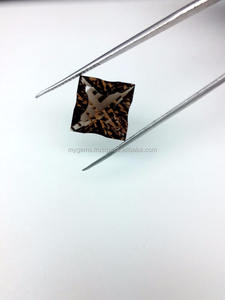 หินควอทซ์สโมควอทซ์ธรรมชาติ12*12มม. หินจัสมินเว้าตัดอัญมณีหลวม - Product Image 5