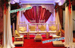Wedding <b>Small</b> Vedi <b>Chairs</b> Designer Wedding Mandap <b>Chairs</b> Set Handmade New Design Wooden <b>Chairs</b> USA - Product Image 6