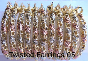 ต่างหูทรงกลมขนาดใหญ่ ชุบทอง 18K สามสี ดีไซน์หรูหรา ทันสมัย สำหรับสาวๆ แฟชั่น - Product Image 5