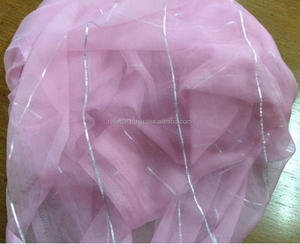 Nueva tendencia, bufanda de gasa con línea Lurex plateada estrecha, estilo cuadrado ancho para otoño, longitud lisa - Product Image 1