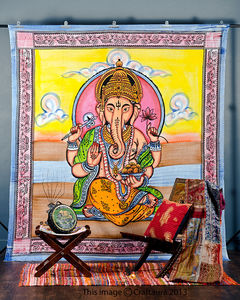 Ganesh Hippie tapiz colgante de pared Dios indio tapices de pared arte de la pared Señor Ganesha Mandala tapiz buena suerte encanto decoración arte - Product Image 1
