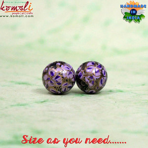 Flores púrpuras personalizadas pintadas a mano cuentas de madera para joyería - Product Image 4