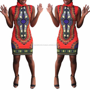 Mini vestido de fiesta Kaftan Dashiki con estampado de algodón africano de estilo único para mujer - Product Image 6