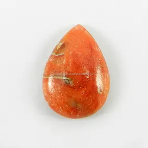 4.60 Cts Pear Cabochon ฟองน้ำธรรมชาติปะการัง12X16มม. อัญมณีหลวม IG4765