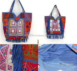 Banjara תיק עור שקיות נווד <span class=keywords><strong>Tote</strong></span> אתני שבטי צועני עור ידית הודי היפי נווד מטבעות Cowrie נשים <span class=keywords><strong>tote</strong></span> תיק סיטונאי