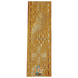 Factory <b>Gold</b> Mylar Braid <b>Gold</b> <b>Trim</b> for Uniform Church Vestment Fancy Costume Jacquard Galloon Liturgical Tresse Sequin Fabric - Product Image 4