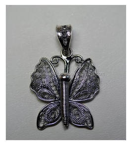 Pendentif en argent de papillon, papillon belle conception de pendentif, pendentifs fantaisie en gros - Product Image 1