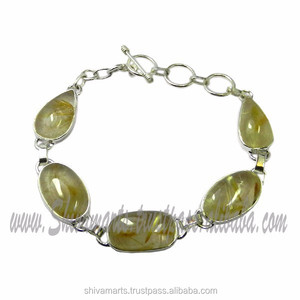 สร้อยข้อมืออัญมณีสีเงินสเตอร์ลิงประดับอัญมณี925ชุบโรเดียมตัดด้วยมรกต - Product Image 2