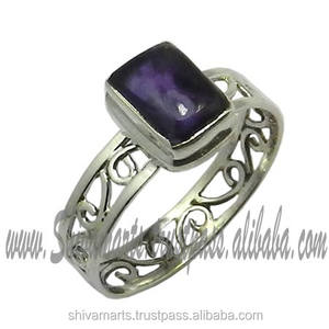 เครื่องประดับแฟชั่นตามสั่ง925แหวนพลอยอเมทิสต์เงินสเตอร์ลิงแหวน925อัญมณีนิรันดร์เครื่องประดับแฮนด์เมดขายออนไลน์ - Product Image 2