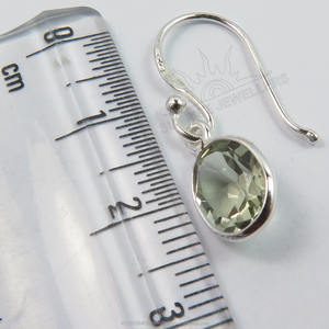 Pendientes de Araña Modernos con Piedras Preciosas Facetadas de Cuarzo Prasiolita Amatista Verde Natural para Mujeres y Niñas, Plata de Ley 925, para Fiestas - Product Image 3