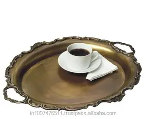 COPPER FINISHING ROUND SERVING TRAY