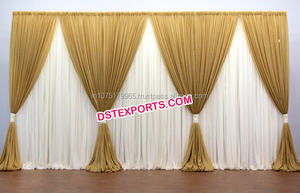 จัดงานแต่งงานฉากหลังสีขาว & Gold Mandap Lehriyaฉากหลังฉากหลังผ้าม่านผู้ผลิต - Product Image 3