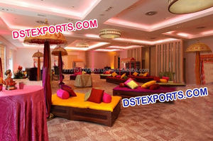 Punjabi-escenario de Mehandi con sombrilla, escenario tradicional de boda india con Parsol, Punjabi Mahiyan Sangeet - Product Image 2