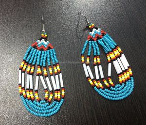 Pendientes de gota de moda, joyas de cuentas de semillas, pendientes de aro Banjara - Product Image 6