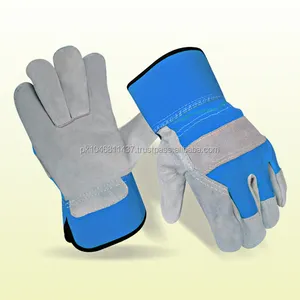 Premium kalite ağır dana bölünmüş deri iş eldivenleri deri endüstriyel emniyetli çalışma eldiveni kanadalı Rigger eldiven