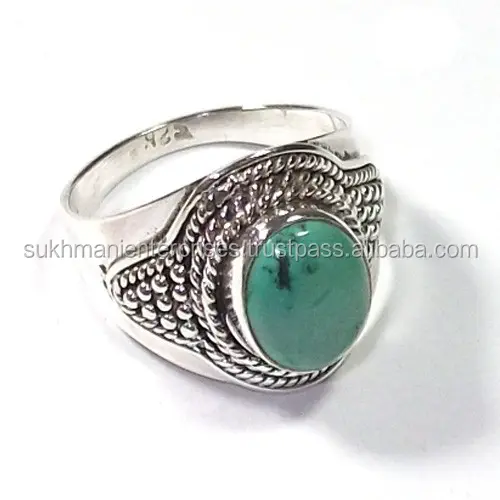 925 sterling silver tibetan turquoise antique style handmade rings for women wholesale jewelry