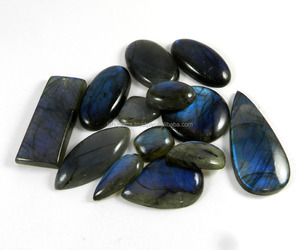 En gros 102.2 Gms Bleu Labradorite 13 Pièces Taille Libre Cabochon Pierres Précieuses En Vrac Pour La Fabrication De Bijoux - Product Image 4
