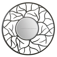 Miroir antique décoratif en forme de tournesol, magnifique mur métallique argenté