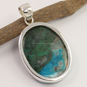 925เงินสเตอร์ลิงธรรมชาติ AZURITE มรกตอัญมณีจี้! ผู้ผลิต - Product Image 2