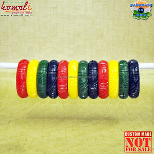 สีน้ำเงินเข้มที่กำหนดเองแกะสลักเครื่องประดับแกะสลัก Bakelite เครื่องประดับเรซิ่นกำไลข้อมือ - Product Image 6