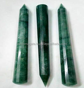 Aventurine verte faite à la main obélisque Unique facettes cristal Quartz pierre précieuse Figurine semi-précieuse pierre artisanat mascotte sculptée - Product Image 1