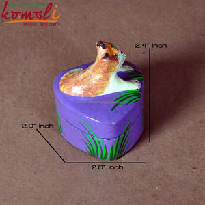 Boîte décorative en papier peint à la main, mache design d'animaux, bricolage - Product Image 6