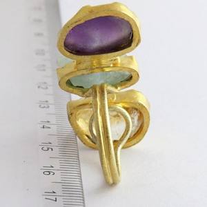 Dashing-anillo chapado en oro y plata de ley 925, amatista elegante, aguamarina - Product Image 4