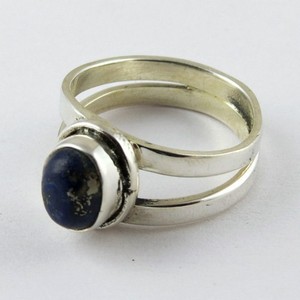 Piedra de estilo moderno Lapislázuli-anillos de plata de ley 925, venta al por mayor, Plata hecha a mano - Product Image 3