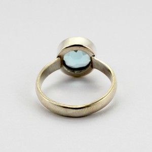 925เงินสเตอร์ลิงสีฟ้าบุษราคัมอัญมณีเครื่องประดับแหวนหิน - Product Image 3