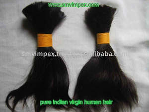 Extensiones de cabello humano Remy indio crudo alineado con cutícula de alta calidad, cabello virgen a granel de la India. Cabello crudo ondulado natural a granel - Product Image 2
