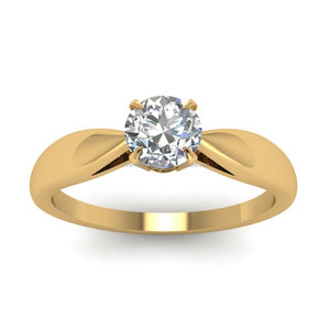 Bague de fiançailles solitaire en moissanite blanche de forme ronde 2.00CT Bague plaquée or 14K - Product Image 1