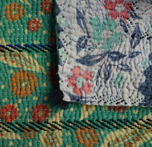 Couverture Kantha en coton vintage à motifs floraux ethniques, nouveau motif, couverture Kantha en coton - Product Image 1