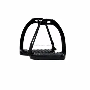 ESTRIBO DE HIERROS DE PAVO REAL SHEMAX con PISOS NEGROS para CABALLO - Product Image 1
