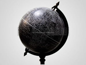 Socle décoratif en bois Globe du monde Décor Bureau politique Monde Terre Géographie Éducatif Enfants Adultes École Bureau à domicile - Product Image 4